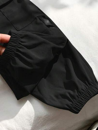 SHEIN بناطيل أطفال بنين/بنات كاجوال متعددة الجيوب بسحاب وزخارف حرف ملائمة للارتداء اليومي والرياضة والأنشطة الخارجية