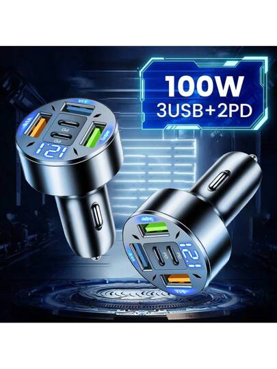 شاحن سيارة أولاف 100 واط 8 منافذ USB، شحن سريع PD، شاحن هاتف سيارة USB نوع C لأجهزة 16 و15 و S24