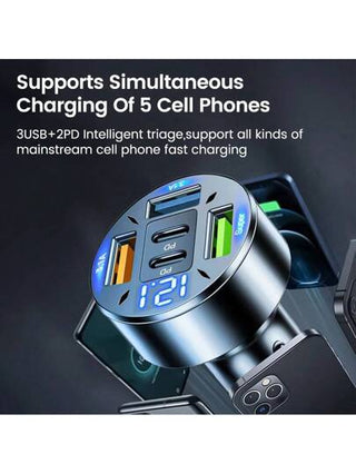 شاحن سيارة أولاف 100 واط 8 منافذ USB، شحن سريع PD، شاحن هاتف سيارة USB نوع C لأجهزة 16 و15 و S24