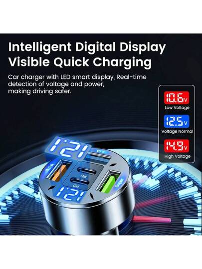 شاحن سيارة أولاف 100 واط 8 منافذ USB، شحن سريع PD، شاحن هاتف سيارة USB نوع C لأجهزة 16 و15 و S24