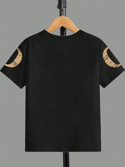 GraphicGems تيشيرت رقبة دائرية طباعة كاملة للدب الرقمي، لأزياء غير رسمية للفتى المراهق