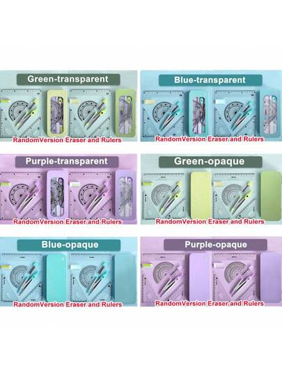 أدوات مكتبية ومدرسية 1 طقم وردي نسخة مطورة مسطرة و بوصلة طقم , يدعم مثلث مسطرة و بوصلة , تعليم أداة الى طالب