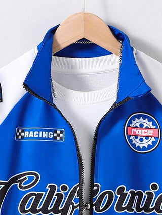 SHEIN معطف أكمام طويلة بطراز الدراجات النارية للمراهقين الصبية