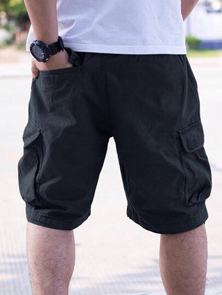 Manfinity Homme شورتات جيب وخصر صيفية للرجال