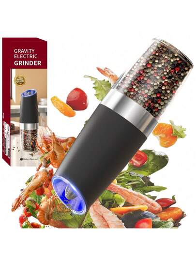 مطحنة بالجاذبية الحثية، بدون أزرار مطلوبة، الميل للطحن، مؤشرات LED تضيء عند الطحن، رؤية واضحة لكمية الطحن، جوهرة طحن خزفية ذات صلابة عالية وعمر افتراضي طويل، رأس المطحنة المثبت على القمة يمنع تطاير المسحوق، ضبط يدوي من الخشن إلى الناعم، وعاء شفاف...