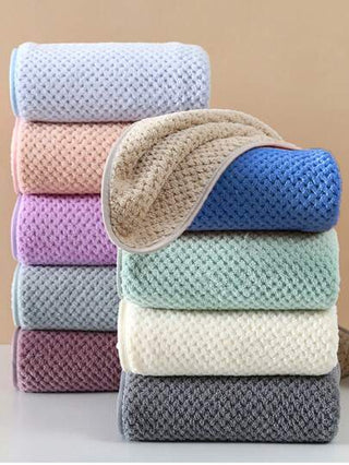 قطعة واحدة من المناشف ، متعددة الألوان ، بسيطة ذات لون واحد ، بنمط مربع مفرغ ، مصنوعة من ألياف البوليستر ، كبيرة الحجم 88*175 سم أو صغيرة للوجه/اليد 34*75 سم ، ماصة للرطوبة سريعة التجفيف ناعمة ، مناسبة لجميع الفصول ، الحمام ، الفندق ، النادي الرياضي...
