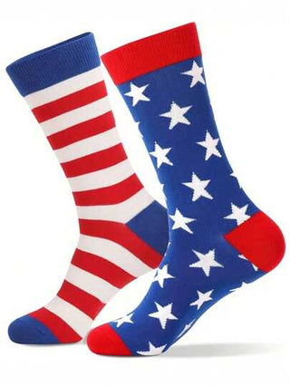 زوج من جوارب ممتعة للرجال ، هدية رائعة لعيد الاستقلال الأمريكي - جوارب مطبوعة بنمط حيواني مصنوعة بالكروشيه جوارب نسائية جنونية سعيدة