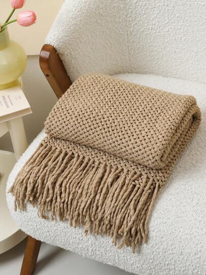 بطانية مخملية مضفرة بعروة من الترتر للراحة على السرير والأريكة والكرسي ، وما إلى ذلك