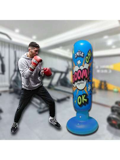 قطعة واحدة من رمل القفز المنتفخ للعائلة بطول 120 سم، رمل قفز رأسي منتفخ للتدريب اللياقة البدنية بالمنزل