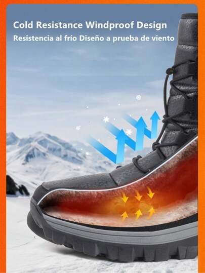 بوت ثلج دافئة مخملية جديدة لرجال لسنة 2024 ، بوت شتوية عالية الرقبة للرجال ، بوت دراجات نارية شتوية للرجال للاستخدام الخارجي، بوت تنزه لرجال مضادة للانزلاق مع بطانة دافئة، بوت صحراوية دافئة للرجال مع جاكيت منفوخة