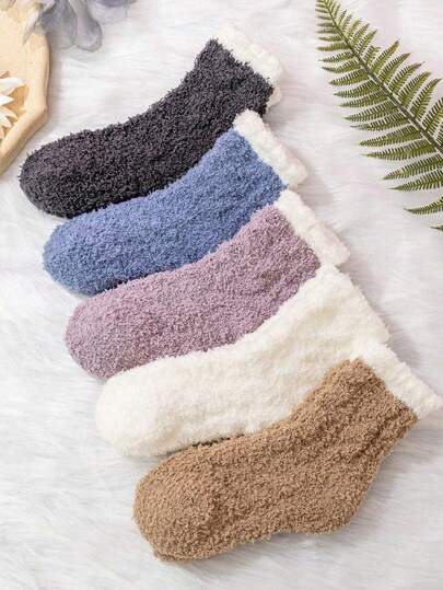 5 أزواج جوارب طاقم للأطفال الصغار مصنوعة من قماش التريكو الناعم المناسب للجميع