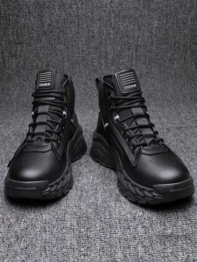 الأحذية الجلدية الكاجوال عالية الرقبة للرجال، بوت الكاحل المرتفعة بطراز رجعي مناسبة للربيع والخريف والشتاء، مناسبة للشارع والقيادة والتخييم والعمل، صيحة الموضة للشباب