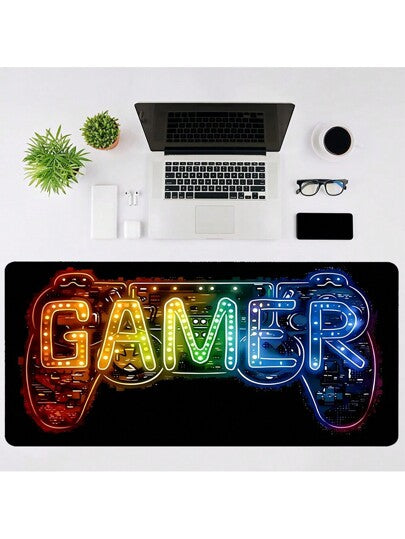 وسادة الفأرة بتصميم الأنوار النيون - بساط مكتب بارد للألعاب والمكتب والاستخدام المنزلي - ملحقات لوحة المفاتيح والفأرة مانعة للانزلاق مع خيارات متعددة للمقاسات، عودة إلى المدرسة