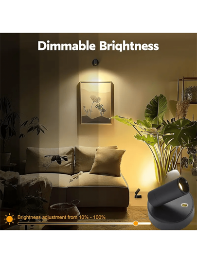 مصباح جداري قابل للشحن بإضاءة بقطب مغناطيسي قابلة للتعديل، إنارة جدارية قابلة للفصل موفرة للطاقة بغطاء زجاجي، تحكم بزر وبطارية ليثيوم لممر المدخل والإنارة الخارجية