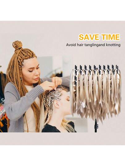 حامل معدني قابل للتعديل لضفر الشعر, حامل آمن على الأرض لأدوات ضفر الشعر, رف قابل للتمديد لعرض وتخزين الشعر المستعار