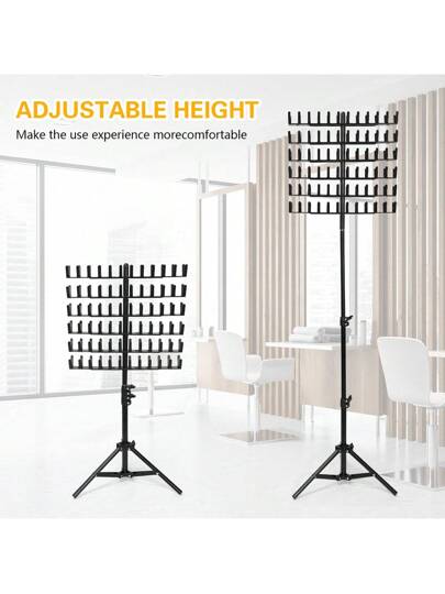 حامل معدني قابل للتعديل لضفر الشعر, حامل آمن على الأرض لأدوات ضفر الشعر, رف قابل للتمديد لعرض وتخزين الشعر المستعار