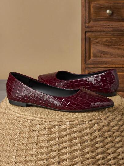 أحذية فلات أنيقة متعددة الألوان ذات أصابع مدببة للنساء للعمل والاستخدام اليومي، أحذية خريفية للخارج متعددة الأغراض باللون البني الأبيج والأزرق والأحمر