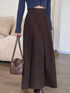 DAZY تنورة نسائية سادة بطية مبسطة على شكل حرف A ، للارتداء اليومي والكاجوال ، ملابس رمضان