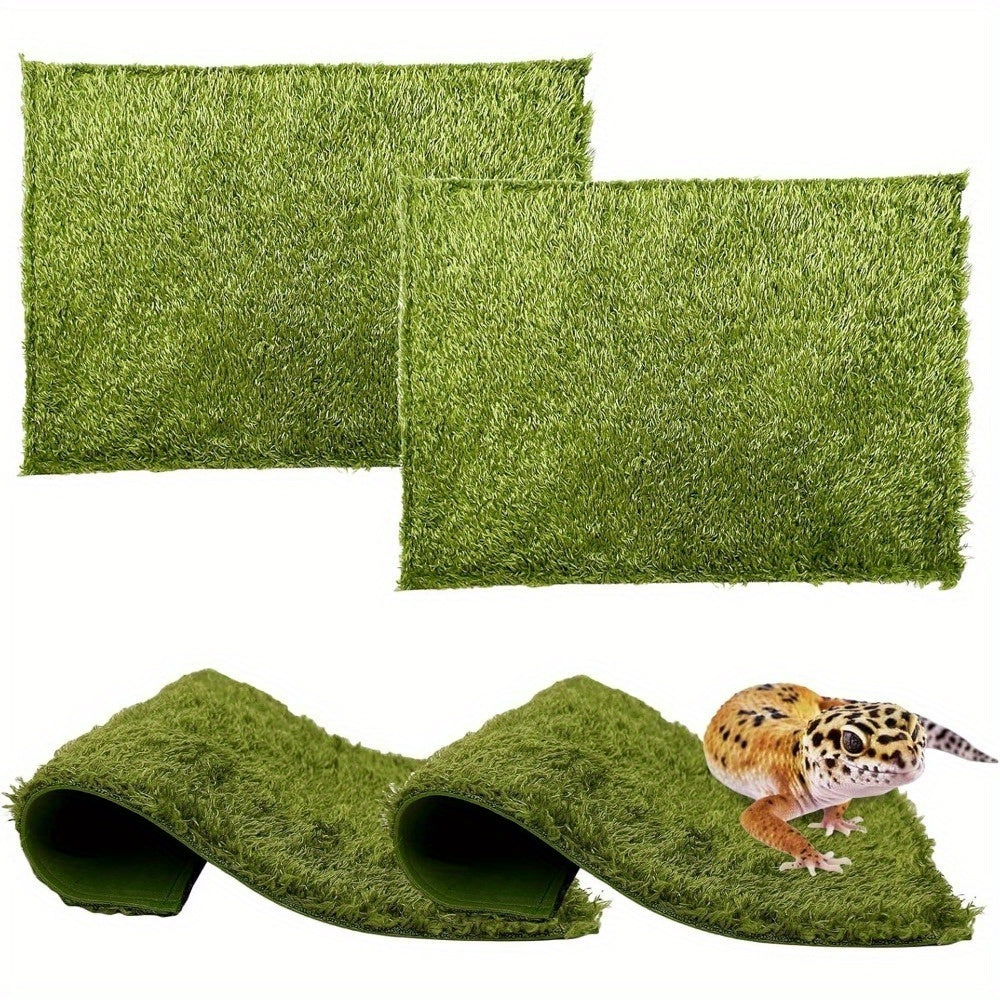 1P بطانة سجادة فاخرة للزواحف - بوليستر متين، مثالية للسحالي، الثعابين، التنانين اللحية، الأبوسوم، الحرباء، السلاحف والإغوانا - فراش زجاجي ناعم ذو مظهر طبيعي، إكسسوارات للزواحف