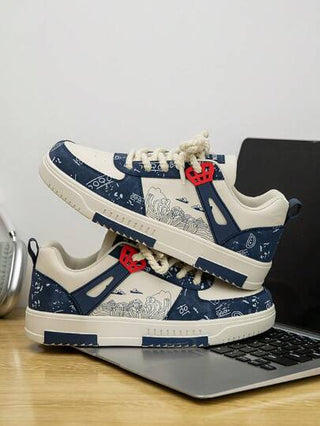 أحذية رياضية غير رسمية كاجوال عشوائية المطبوعة بنقوش الغرافيتي للرجال، أحذية رياضية شخصية ترقيع للخارج والرياضة، أحذية للأزواج