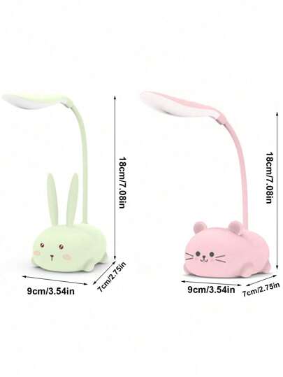 مصباح مكتب آمن للعين قابل للشحن عبر USB، مصباح قراءة LED قطة جميلة، قابل للطي، مصباح سرير قابل للتحكم في السطوع للنوم، للطالب