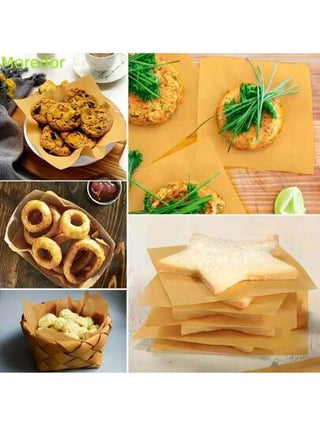 1 مجموعة 50/100/200/300 ورقة من ورق السيليكون المبطن المقاوم للالتصاق، لخبز، طهي، شوي، قلي وبخار (غير مبيض) - كماليات مطبخ المنزل، إمدادات خارجية وحفلات