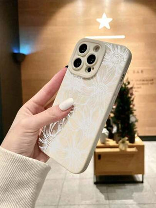 غطاء هاتف مطفي مضاد للسقوط مصنوع من TPU بعيون زهرة اللوتس المجوفة لأجهزة iPhone16/15ProMax/14ProMax، Galaxy،Samsung/Honor X6A،X7B،X8B/Note13Pro/12C 2قطعة