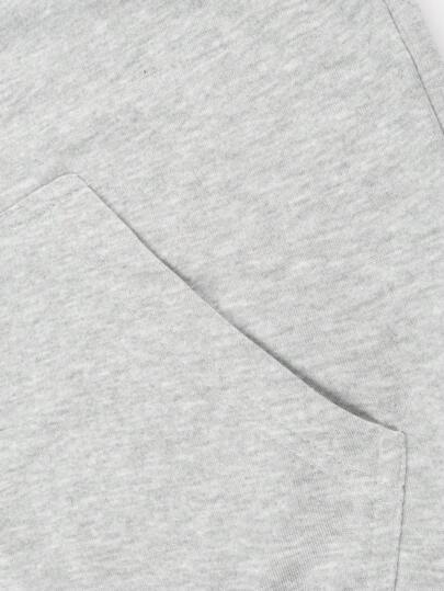 معطف هودي بسحَّاب من الفليس ذو لون أحادي للفتى المراهق