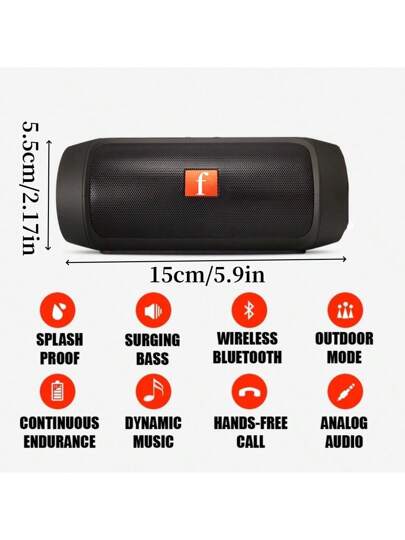 1 سماعة خارجية لاسلكية القنوات للباس ذات مضخم صوت، بطاقة اتصال لاسلكي ومنفذ فلاشة USB، سماعة محمولة للخارج بتقنية صوت محيطي ثلاثي الأبعاد