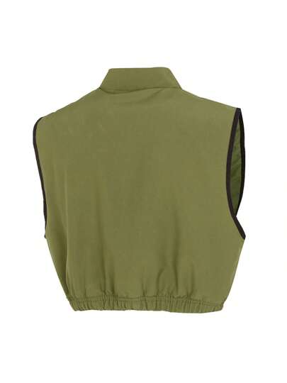 Puma جاكيت جاكيت نسائية بغرزة منسوجة فضفاضة بدون أكمام، رياضية كاجوال عصرية