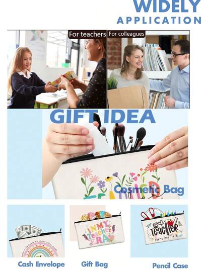 حقيبة مستحضرات تجميل قماشية مطبوع عليها حرف نمط بتصميم حرفي ملون ومضحك، حقيبة سفر صغيرة لحمل مستحضرات التجميل، حقيبة تنظيم مستحضرات التجميل، حقيبة تخزين مستحضرات التجميل، حقيبة أدوات الحمام للسكن الجامعي