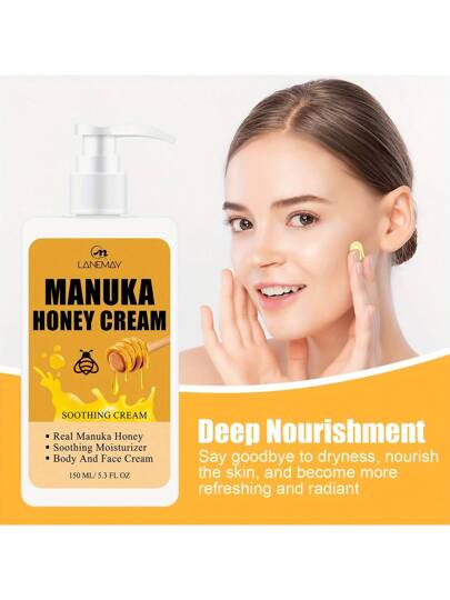 كريم جسم ووجه عسل المانوكا 150 مل - مرطب لليد للبشرة الجافة،مناسب للرجال والنساء لتنظيف اليود اليومي