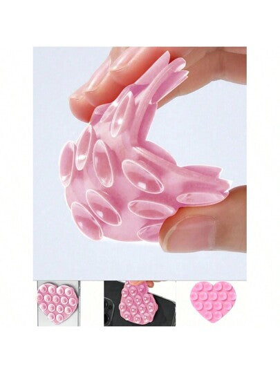 1 ملصق خلفية هاتف مصنوع من السيليكون بشكل قلب إبداعي، 15 كوب شفط قوي ثنائي الوجه، يمكن إلصاقه على الشاشة والزجاج والمرآة والنافذة والجدار وأكثر من ذلك، مليء بالحب، هدية مثالية لعيد الحب والأعياد وغيرها من المناسبات