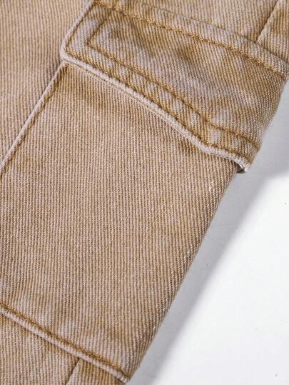 بنطلون كاجوال مع جيوب للأطفال الرضع الذكور من القطن مع خصر مطاطي