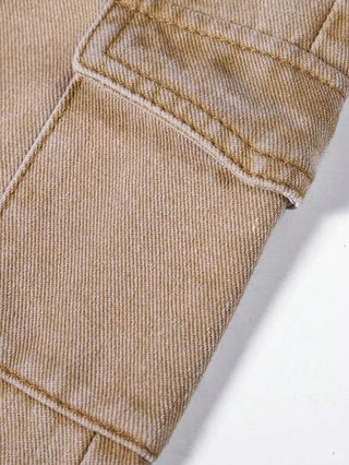 بنطلون كاجوال مع جيوب للأطفال الرضع الذكور من القطن مع خصر مطاطي