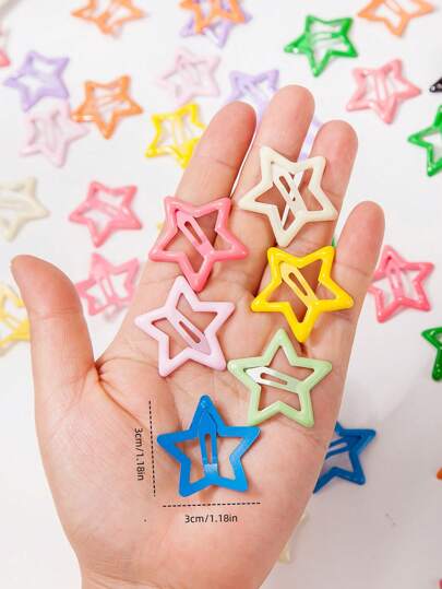 20/30 قطعة من كليبسات الشعر ذات شكل النجمة الخماسية الكيوت للبنات، كليبسات جانبية للأميرات، اكسسوارات شعر لإضافات الحفلات والاستخدام اليومي (العبوة بكيس من البولي أوليفين)