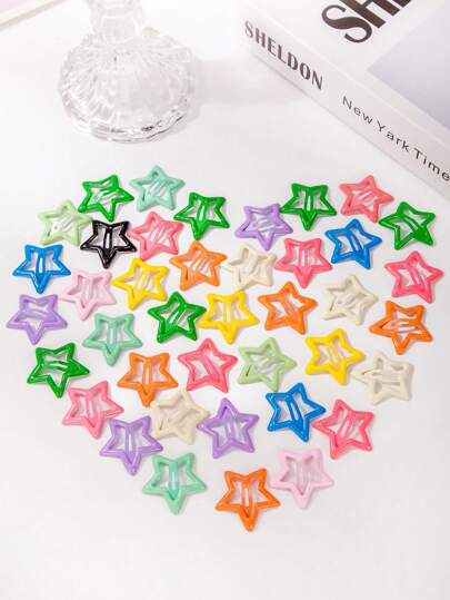 20/30 قطعة من كليبسات الشعر ذات شكل النجمة الخماسية الكيوت للبنات، كليبسات جانبية للأميرات، اكسسوارات شعر لإضافات الحفلات والاستخدام اليومي (العبوة بكيس من البولي أوليفين)