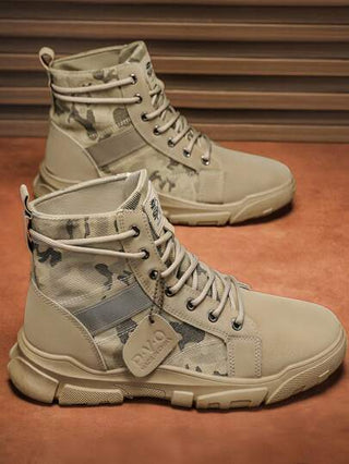 بوت أمان عمل للرجال جديدة بحجم كبير، بوت حماية جلدية للكاحل، بوت كاجوال، بوت أمان ذات حمولة، بوت كومباط ذات رقعة عالية، بوت المشي لمسافات طويلة للخارج، لون البُنّي