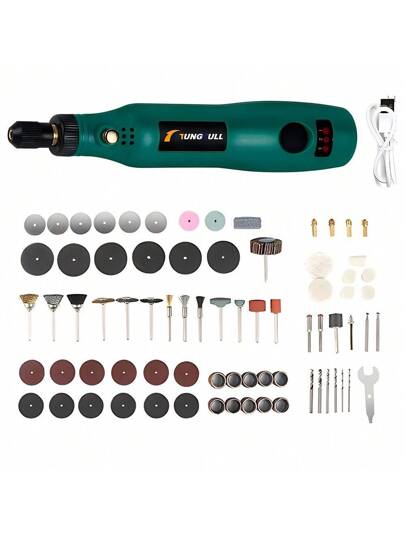 TUNGFULL اكسسوارات قلم الحفر الكهربائي الصغير, طقم حفر لاسلكي صغير مزود بمنفذ USB، قلم حفر لاسلكي صغير محمول للمجوهرات