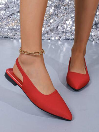 أحذية سيدات عصرية ذات رؤوس مدببة منخفضة نعل خمسيناتية مسطحة سهلة الارتداء