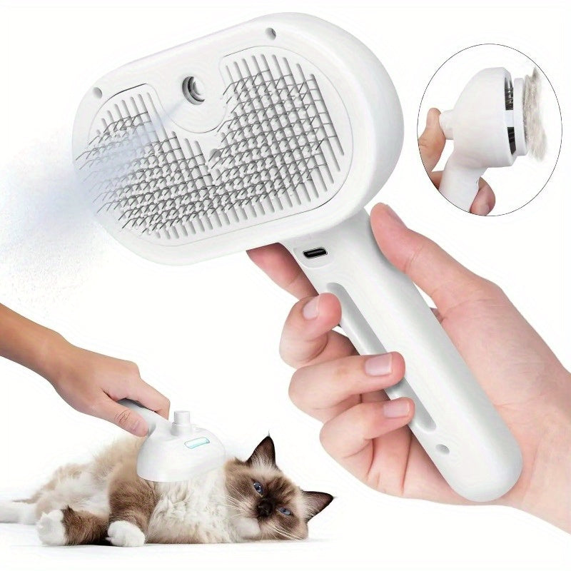 1 قطعة مكواة رش الحيوانات الأليفة - فرشاة تنظيف ثنائية الغرض تتميز بحوض مياه للعناية بالحيوانات الأليفة والتقشير والرش للقطط والكلاب.