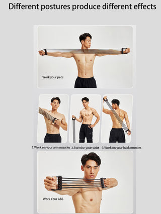 زنبرك تمرين للصدر بأشرطة مقاومة قابلة للإزالة لبناء العضلات في جهاز اللياقة البدنية المنزلي قطعة واحدة