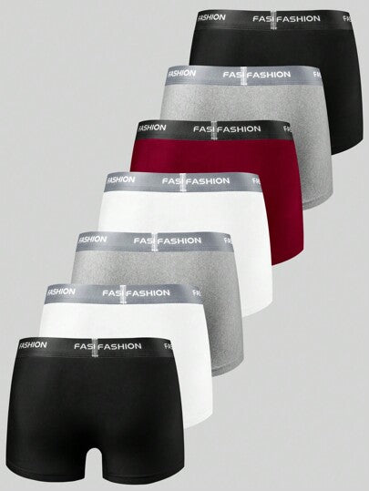 EasyFave 5 قطع سراويل داخلية كاجوال للرجال مطبوع عليها حروف بسيطة