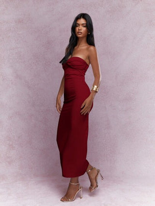 MISSGUIDED فستان ماكسي ضيق بتفاصيل عقدة البرم من الجيرسيه