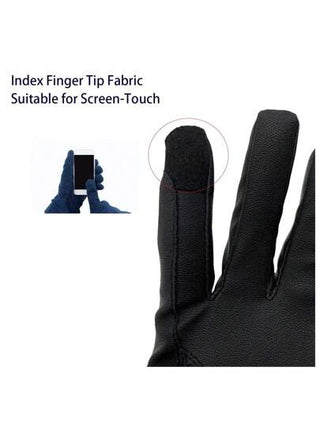 زوج قفازات ركوب جلد طبيعي من نوعية عالية الجودة، مهواة ، منقوشة