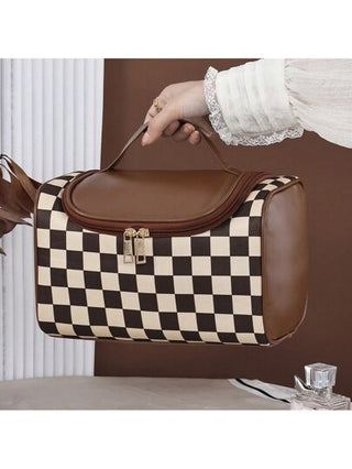 حقيبة سفر مقاومة للماء ذات سعة كبيرة لمستحضرات التجميل، حقيبة منظم مستحضرات التجميل المحمولة، حقيبة أدوات تجميل متعددة الوظائف مع غطاء قابل للإنقلاب، هدية مثالية لصديقات وأصدقاء، منظم أدوات التجميل والعناية الشخصية وملحقات السحاب الخصائص الأساسية للسفر