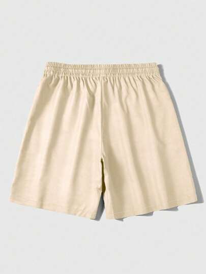 ROMWE MEN Street Life شورتات رسومية مطبوعة برباط للرجال, مناسبة للارتداء اليومي في الربيع والصيف, المدرسة