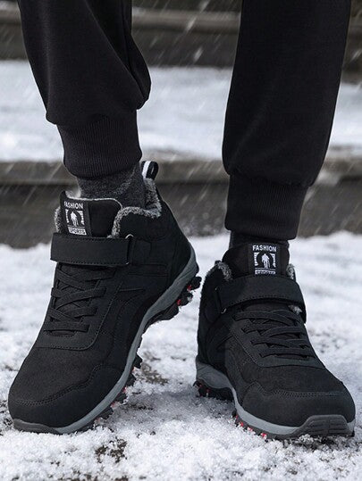 بوت ثلج شتوية دافئة ومقاومة للماء للرجال، بوت للتسلق والمناطق الخارجية مانعة للانزلاق، بوت كاحل