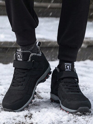 بوت ثلج شتوية دافئة ومقاومة للماء للرجال، بوت للتسلق والمناطق الخارجية مانعة للانزلاق، بوت كاحل