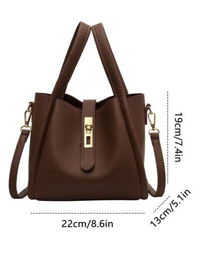 1قطعة حقيبة كتف بني كافيه للنساء، حقيبة يد بطراز جديد مثالية للتنقل، حقيبة كتف فاخرة وكبيرة الحجم